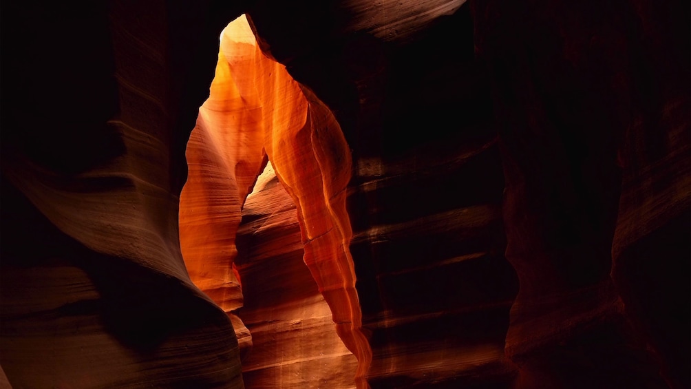 Sunlight peeking through the cracks in Antelope Canyon in Arizona