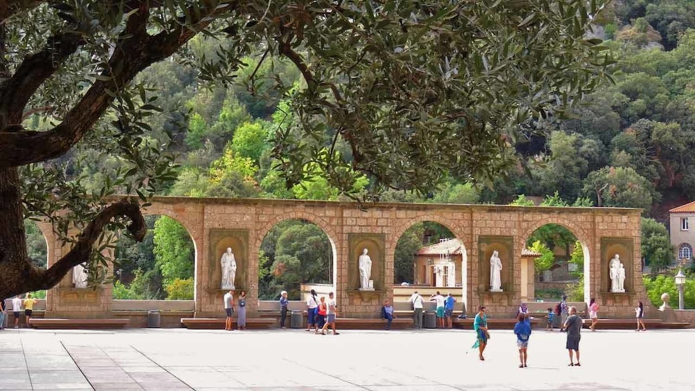 stone structures and statues in barcelona