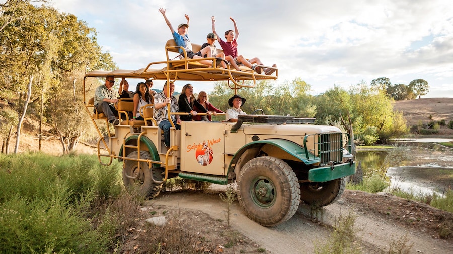 Close view of guests on a safari tour in San Francisco