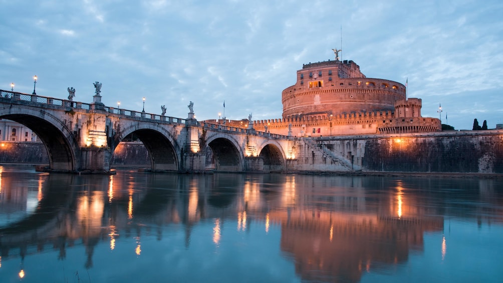 Castel Sant'Angelo Museum at night in Italy 