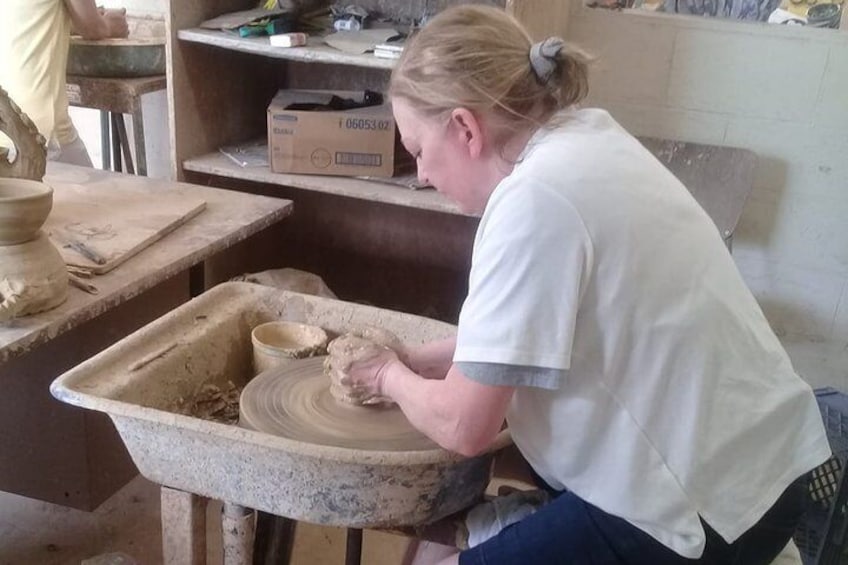 A go at the Pottery Wheel!!