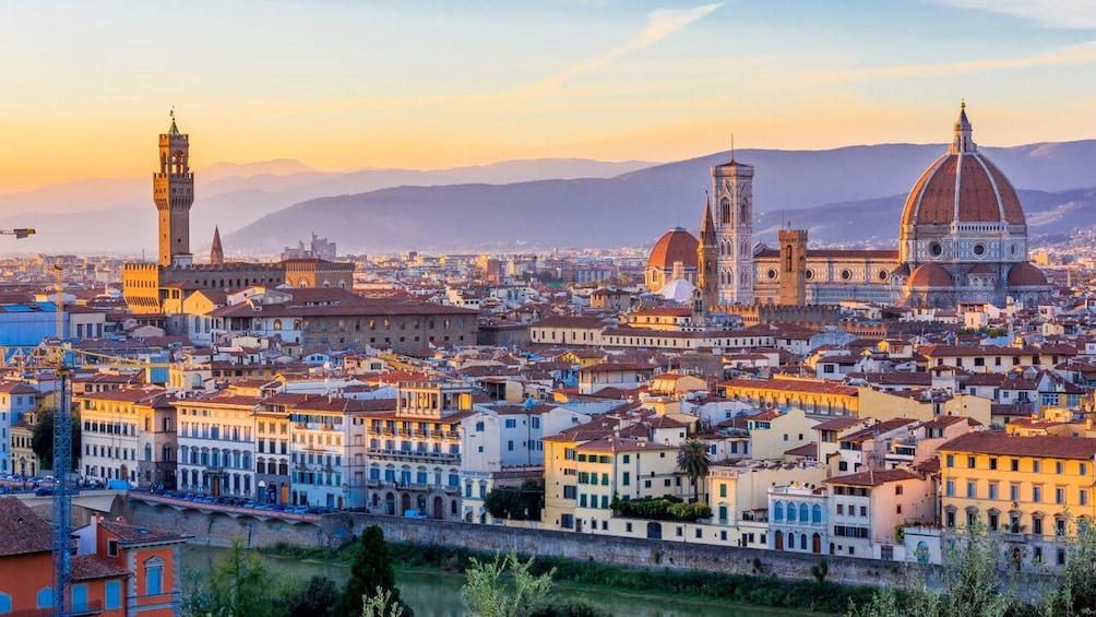 Sunset panoramic view of Italy 