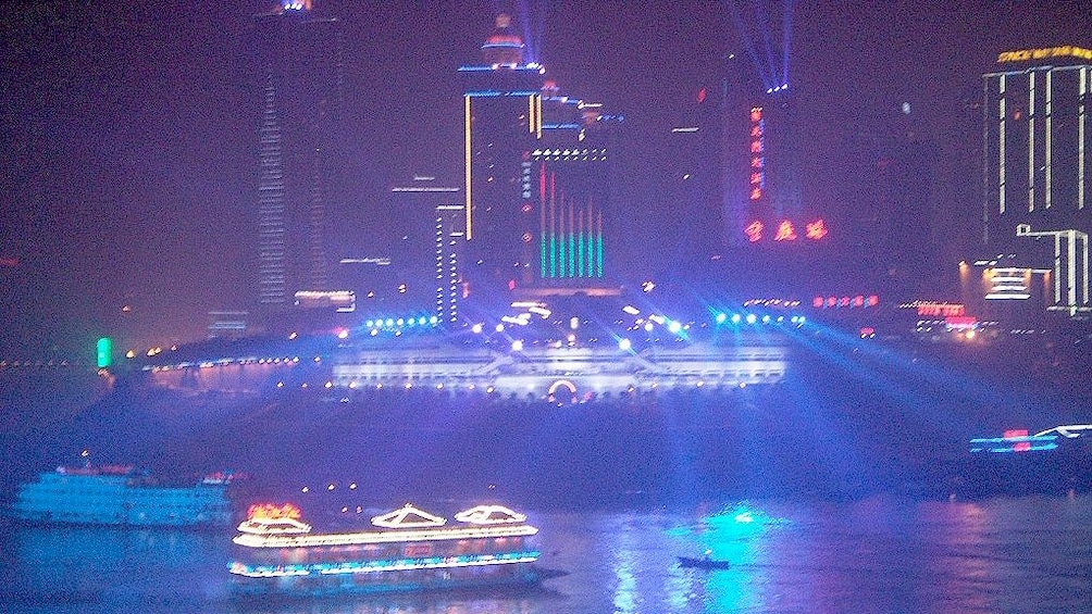 View of the boat and water in Chongqing 