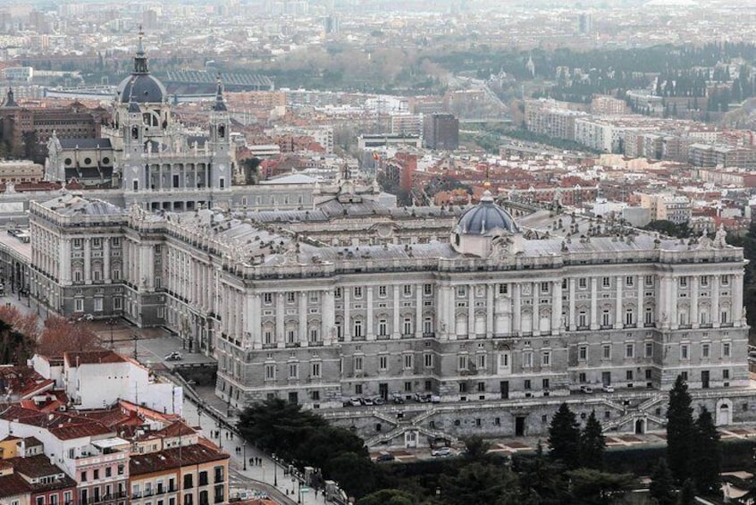 Aerial view of the Royal Palace of Madrid
