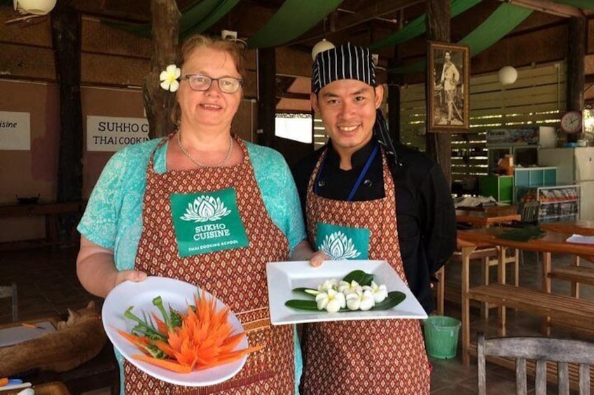 Fruit and Vegetable Carving Class with Master Chef at Sukho Cuisine in Koh Lanta