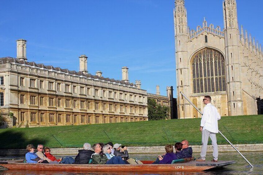 Punting in front of Kings College Chapel