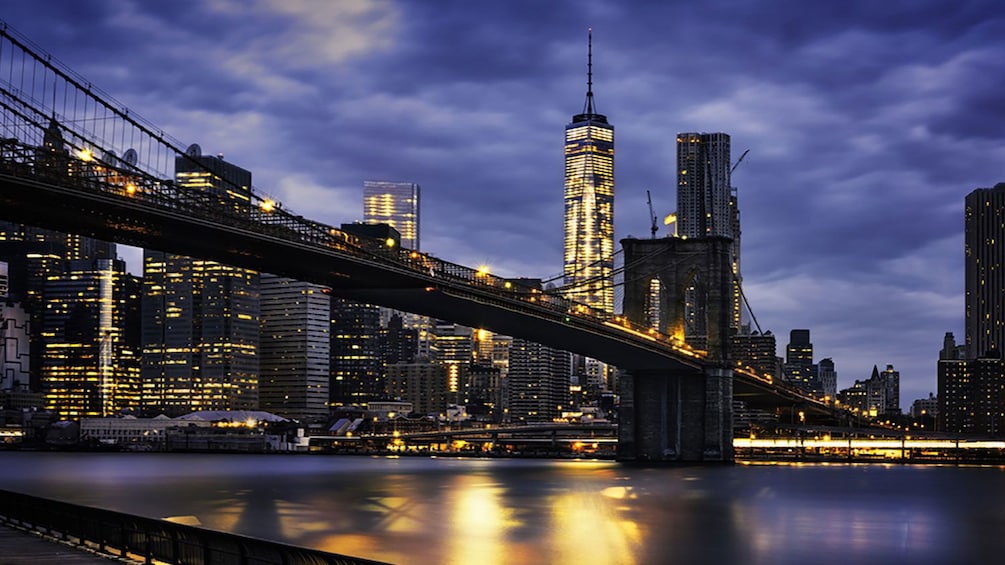 Cityscape at night in New York