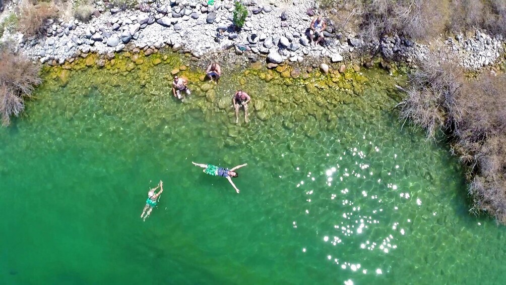 small group enjoying the river water in Las Vegas