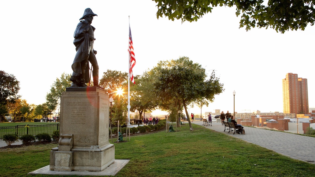 Show item 2 of 5. Statue at a park in Federal Hill in Baltimore
