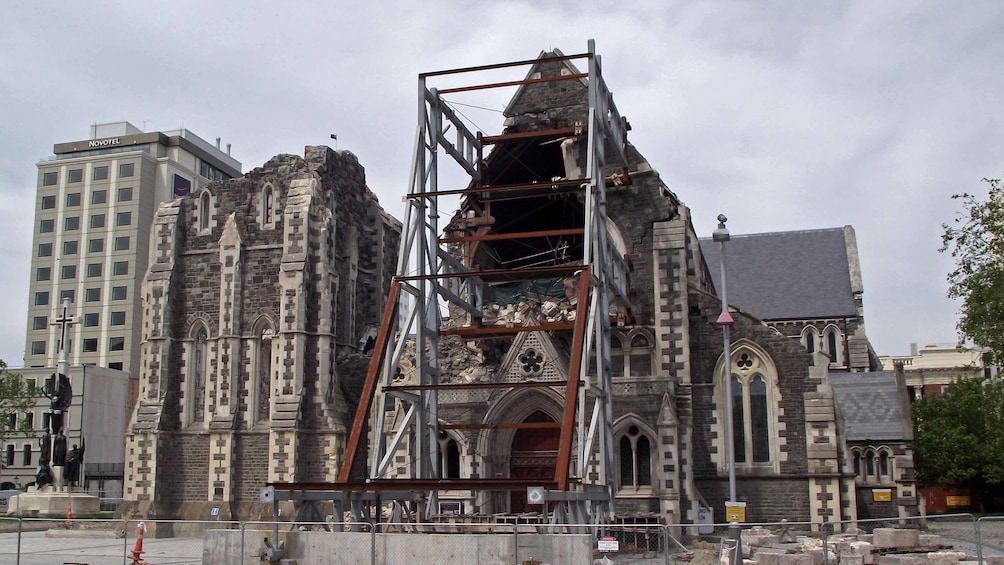 Damaged Catholic Cathedral in chirstchurch