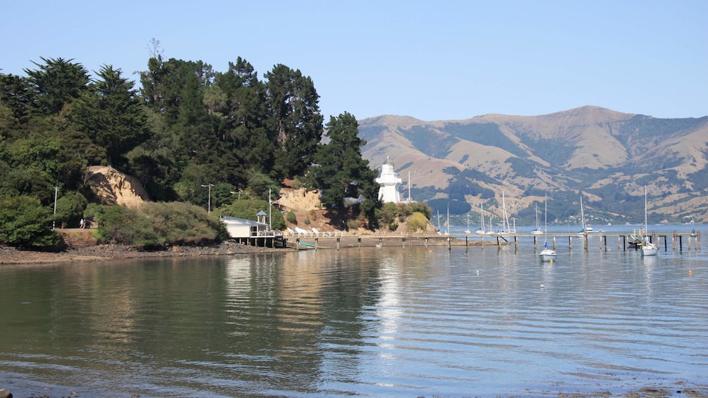 Day view of a lake and mountains in New Zealand  