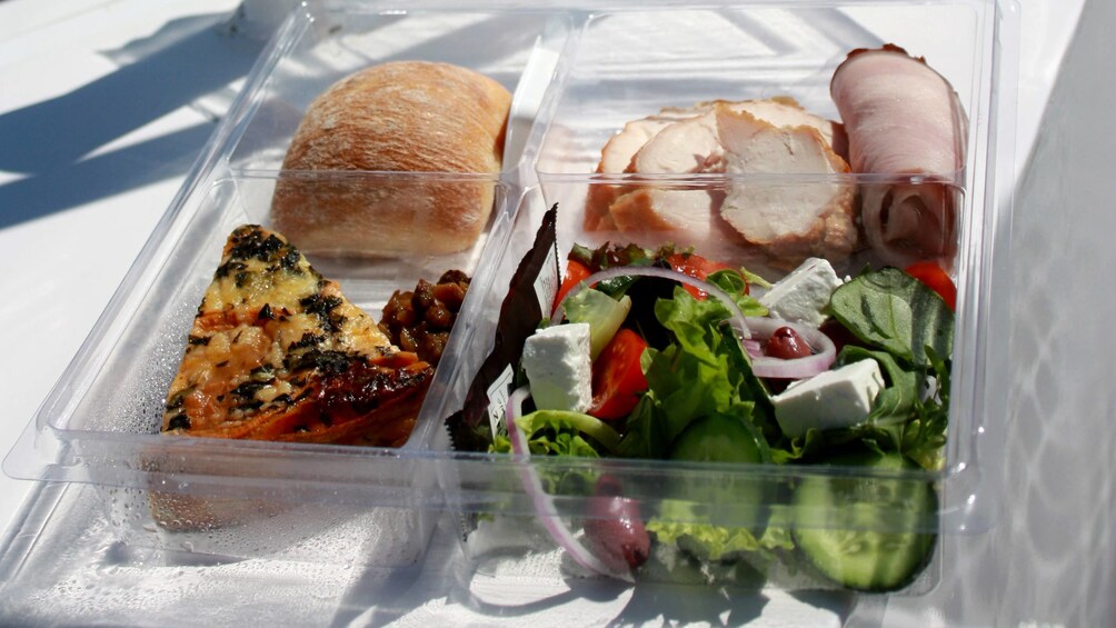 Lunch box on the Coorong Ultimate Cruise