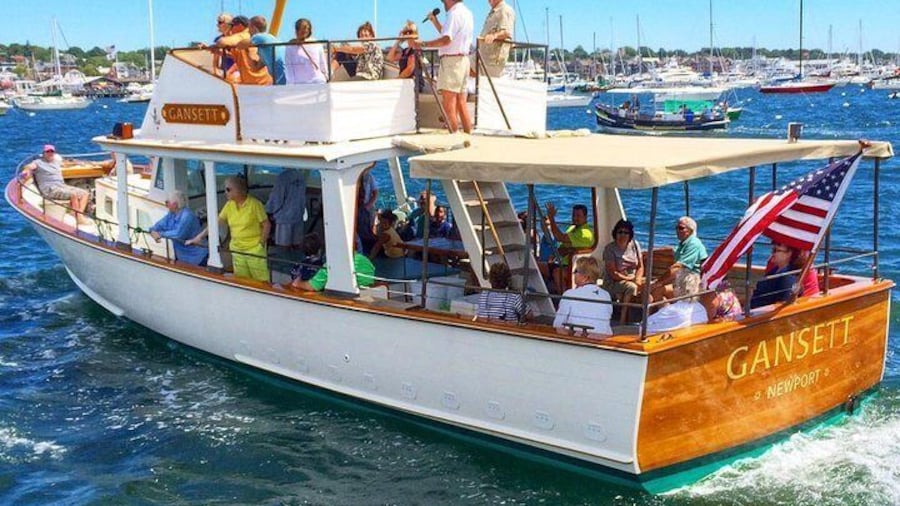 Lobster boat touring Newport Harbor
