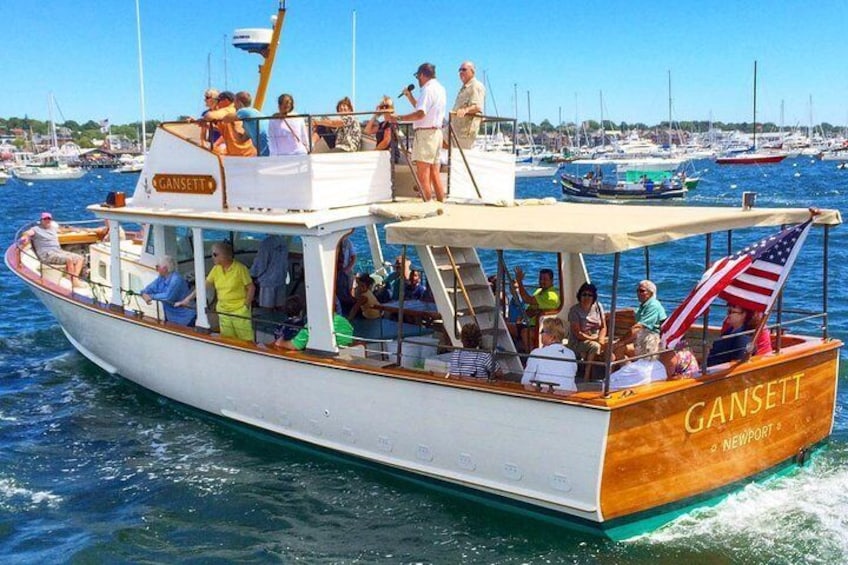 Lobster boat touring Newport Harbor