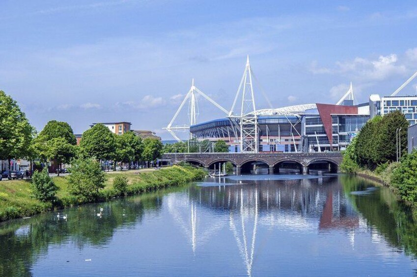 The famous river Taff, and the Principality Stadium