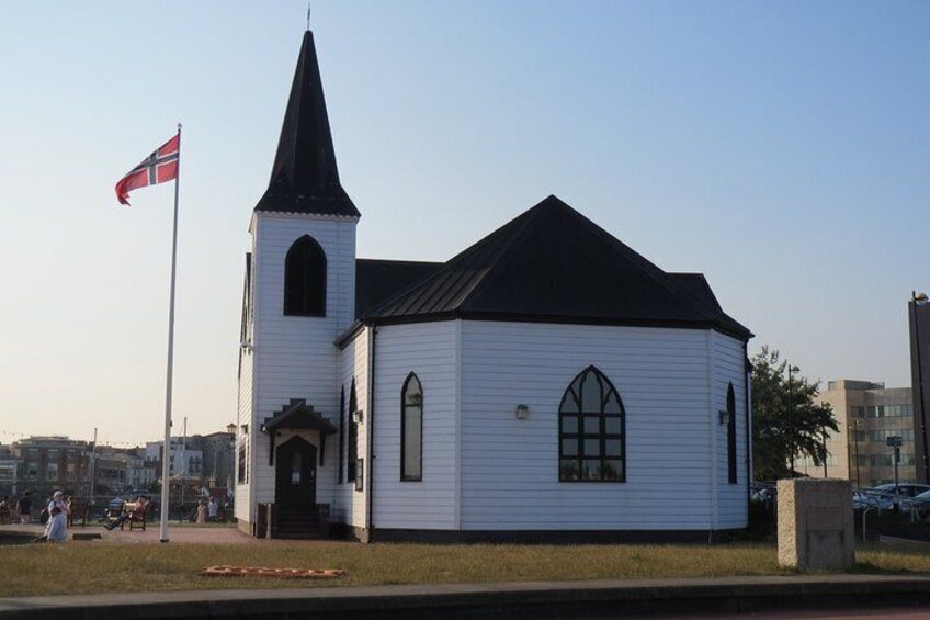 The Norwegian Church in Cardiff Bay, where Roald Dahl was christened. 