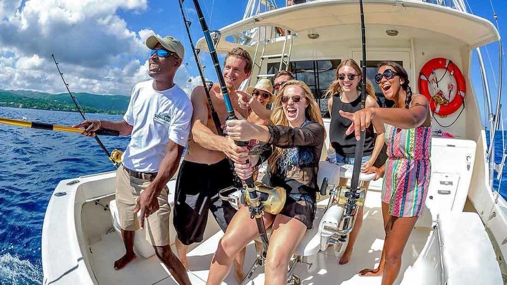 Group on fishing boat in jamaica