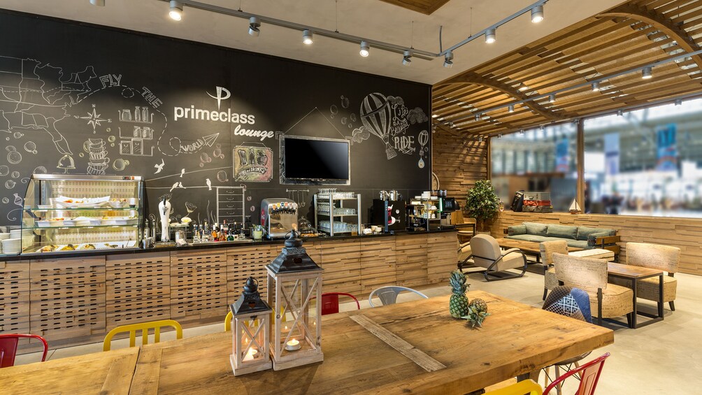 Show item 2 of 5. Food and lounge area in Domestic Lounge at Bodrum Airport in Istanbul