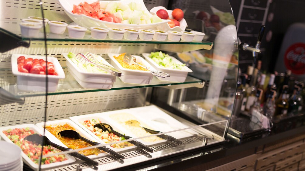 Show item 5 of 5. Detail of food options in Domestic Lounge at Bodrum Airport in Istanbul