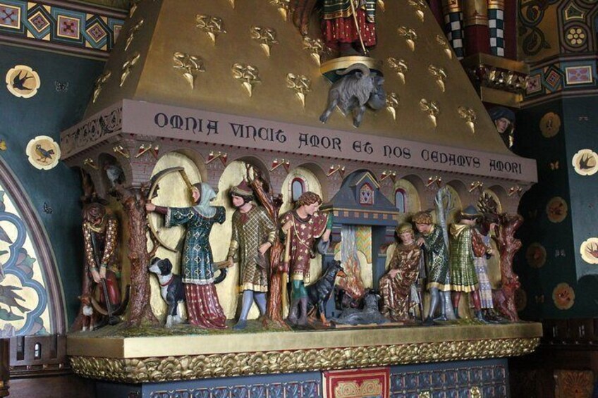 Inside Cardiff Castle, you might recognise this fireplace from the Doctor Who episode "Heaven Sent"