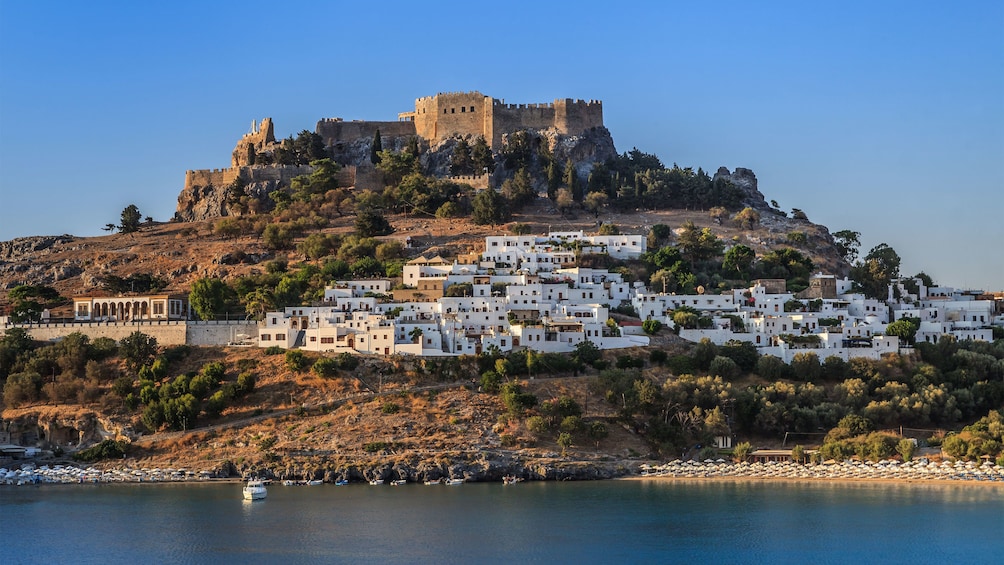 view of island town in Rhodes