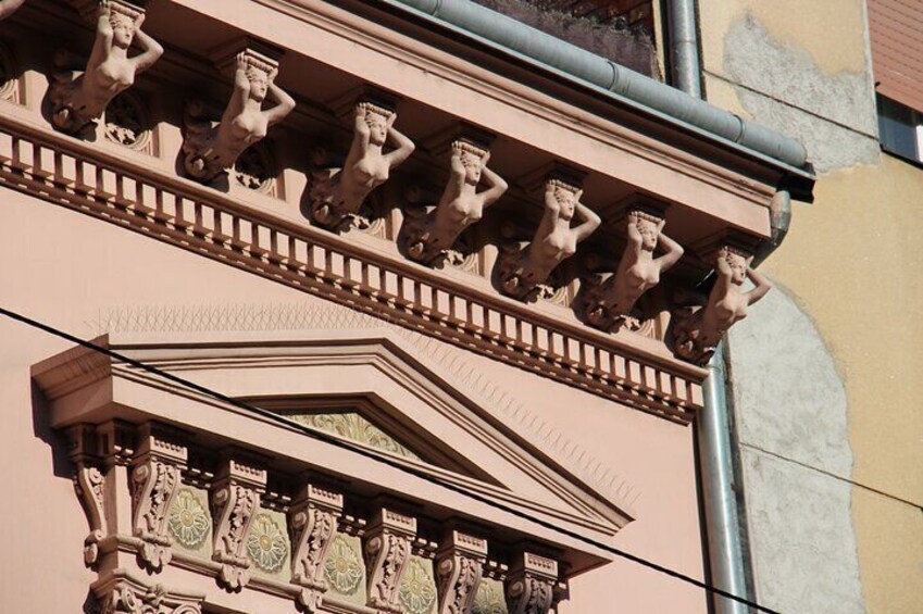 beautiful decoration on a building in downtown Zagreb