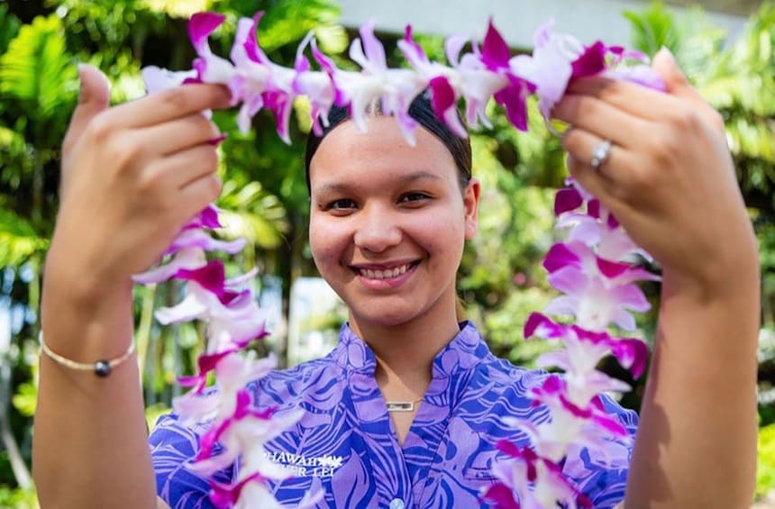 Authentic Lei Greeting at Kona Airport