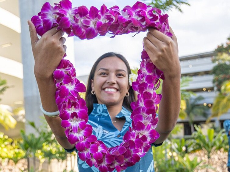 Authentic Lei Greeting at Honolulu Airport