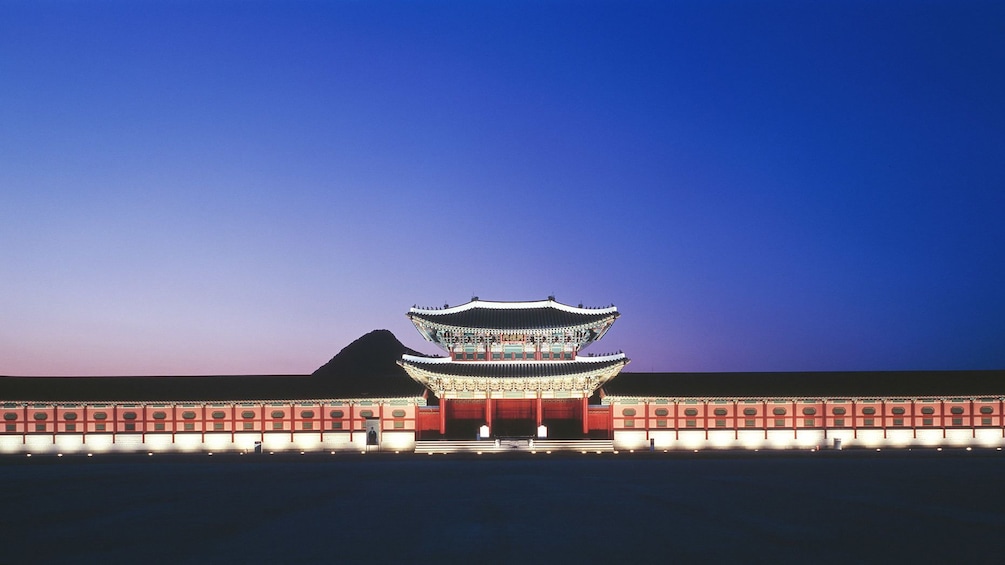 Show item 3 of 5. Night view of Gyeongbokgung Palace in Seoul