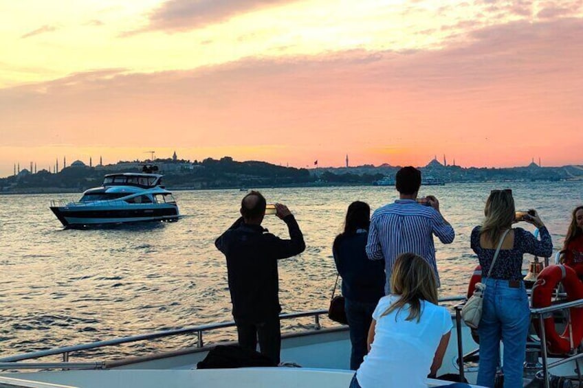 Scenic Bosphorus Sunset Cruise on Luxury Yacht