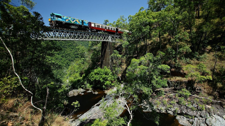 train on bridge in cairns