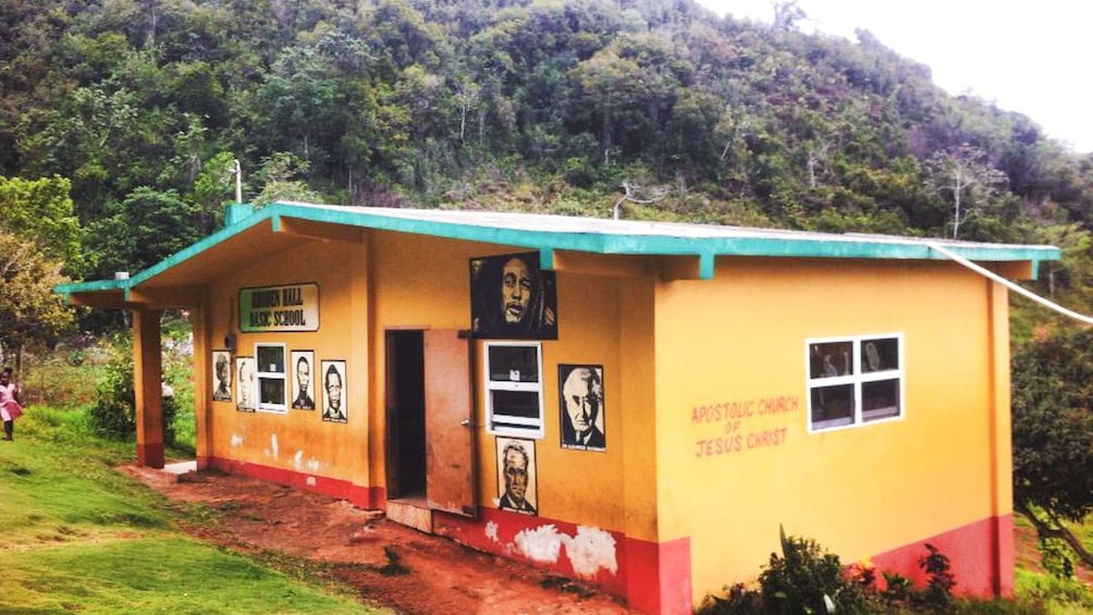 Show item 3 of 4. Exterior view of old church building in Nine Mile, Jamaica.