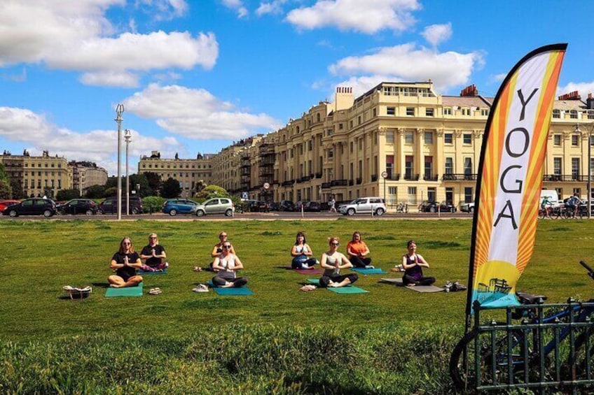 Outdoor Yoga Class at Brighton's Sea front