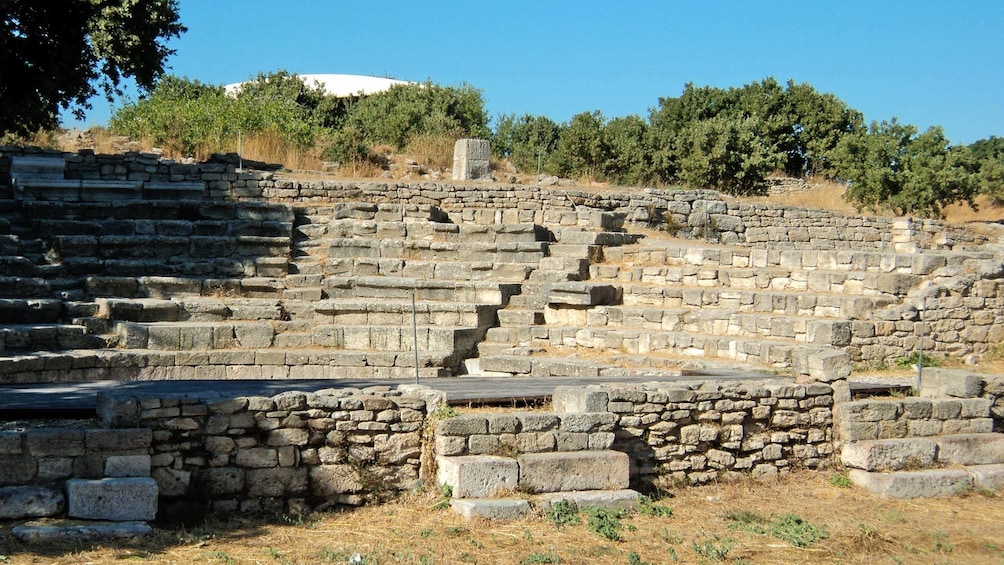 Close up of aged structure in Troy.