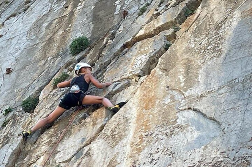 Rock Climbing in Crete with a Guide at Rethymnon, Plakias beach