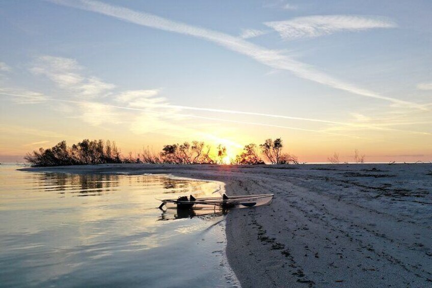 Enjoy the sunset from a remote beach. 