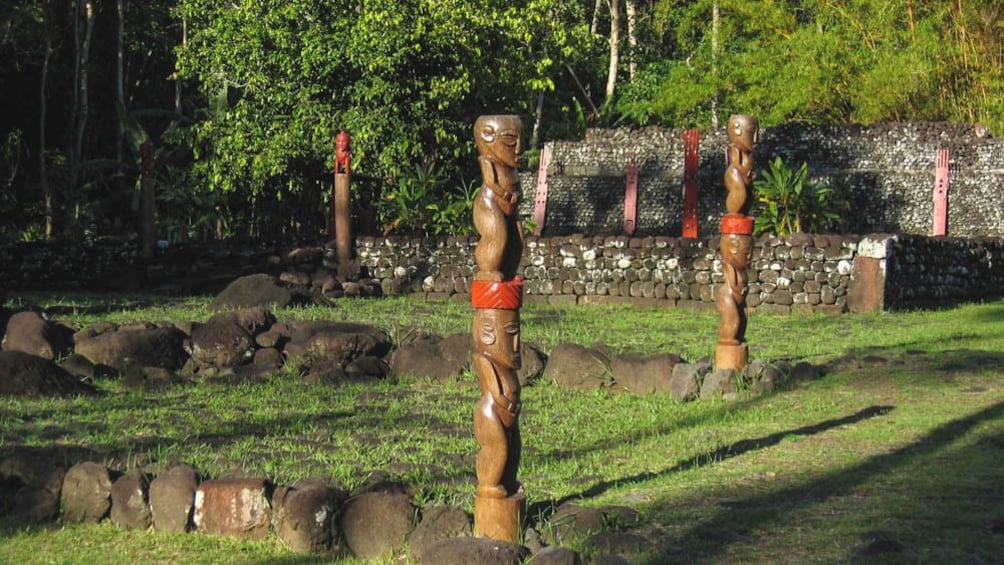 View of local art sculptures.