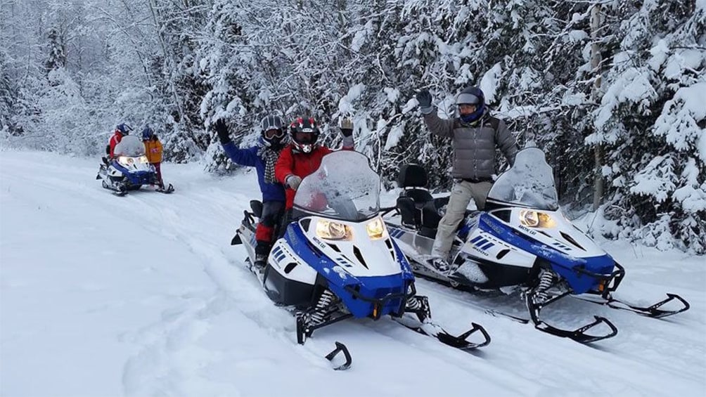 Snowmobiling group in Fairbanks