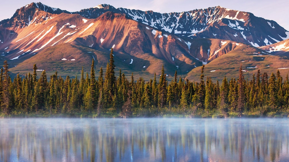 Serenity lake in tundra on Alaska
