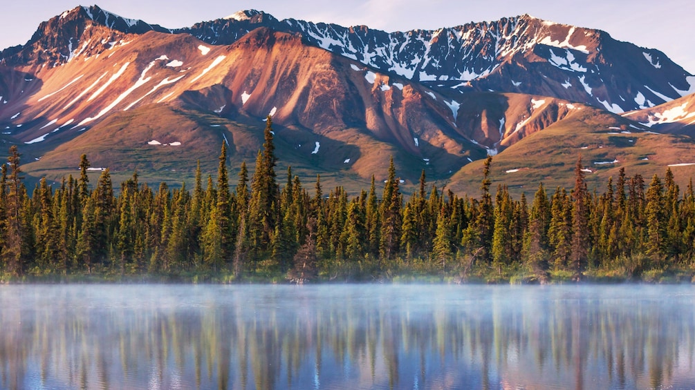 Serenity lake in tundra on Alaska