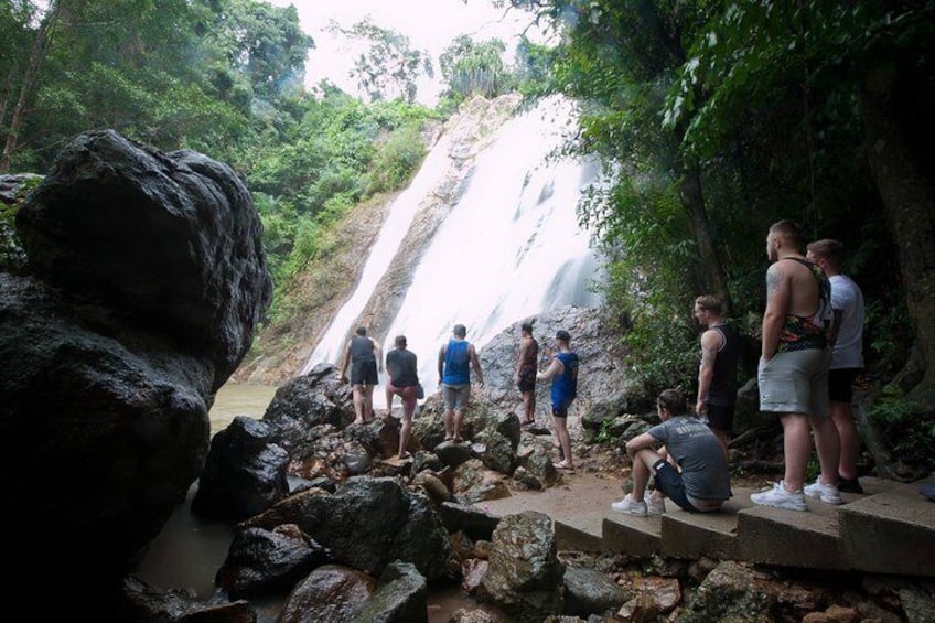 Koh Samui Jeep Tour (Waterfall, Waterslides, Zipline & Lunch)