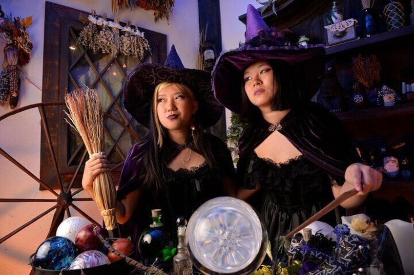 Witch Costume Photo Shoot - Witch Cottage theatrical set