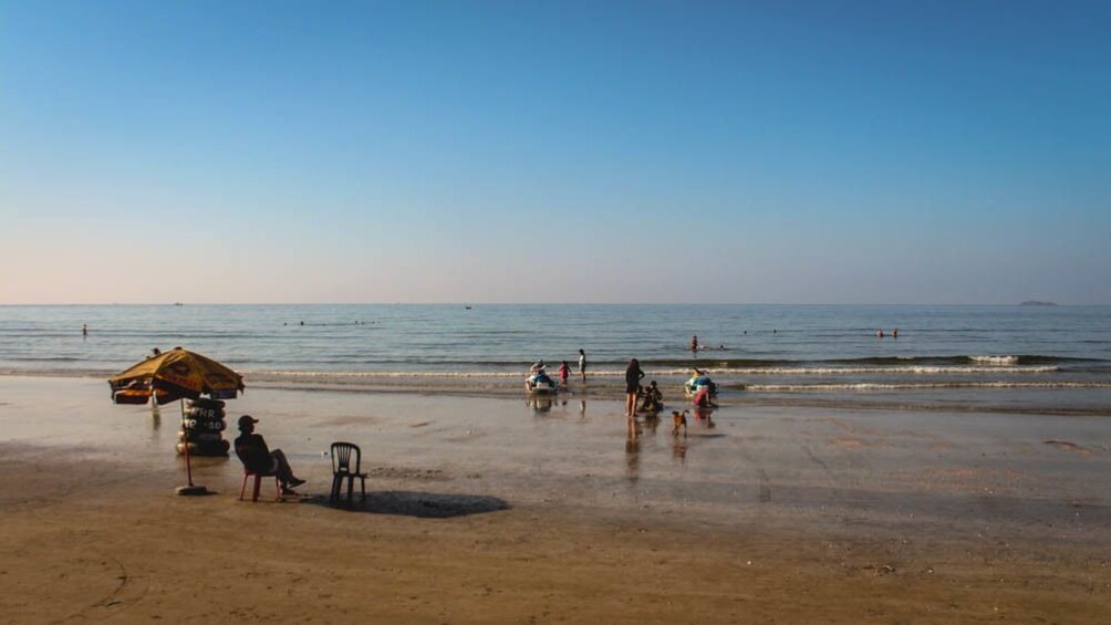 Landscape view of the beach during the day.