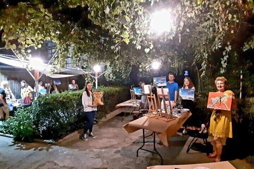 Painting Experience while Drinking Wine in Bucharest