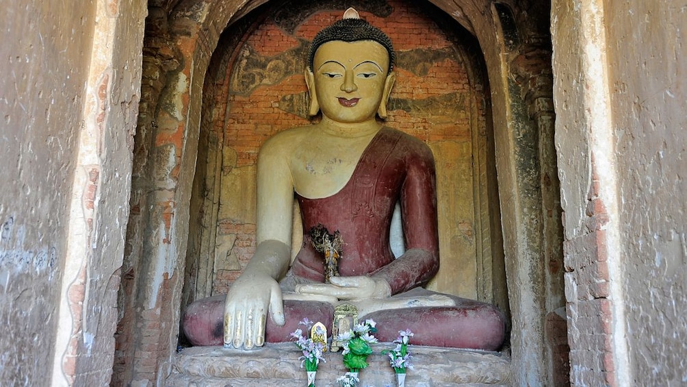 statue in temple in bagan