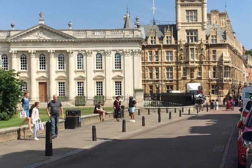 The Senate House (left) and Gonville and Caius College. 