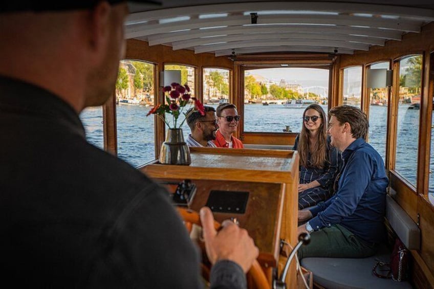 Private Dinner Cruise Amsterdam - 2hrs boat tour incl. drinks & 2-course dinner