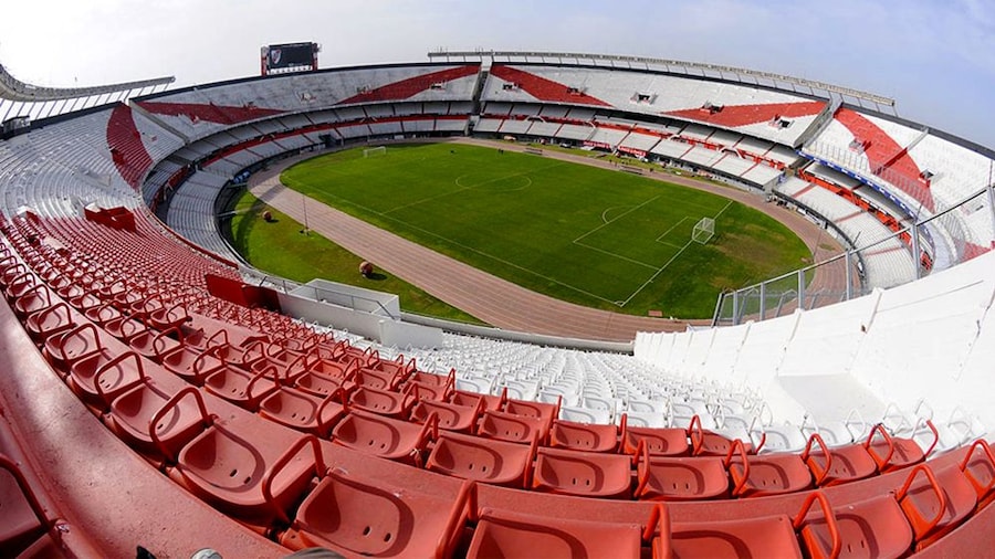 An empty El Monumental Stadium