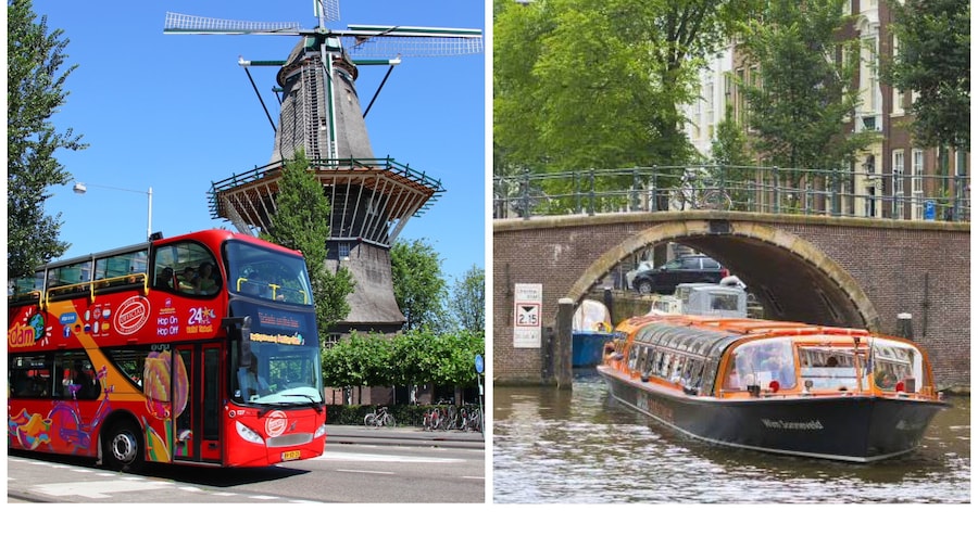 City Sightseeing Amsterdam Hop-On Hop-Off Bus & 1-Hour Canal Cruise