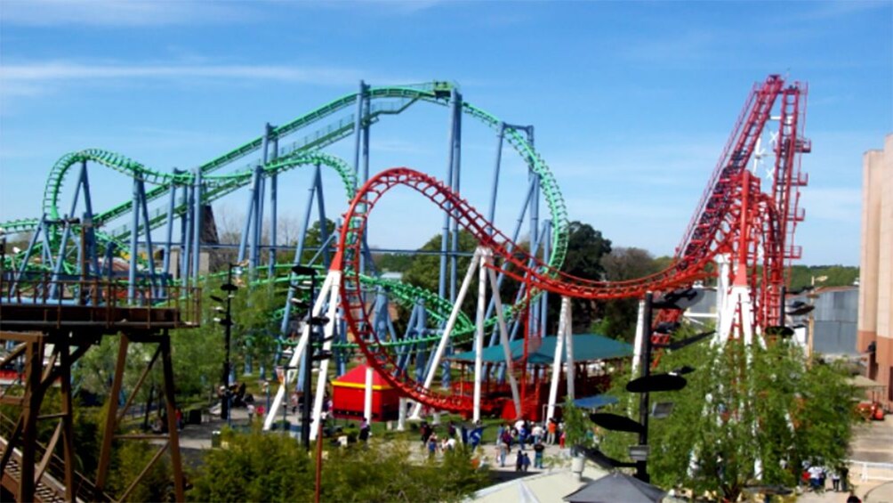 Twisted Roller Coaster tracks  in Parque de la Costa